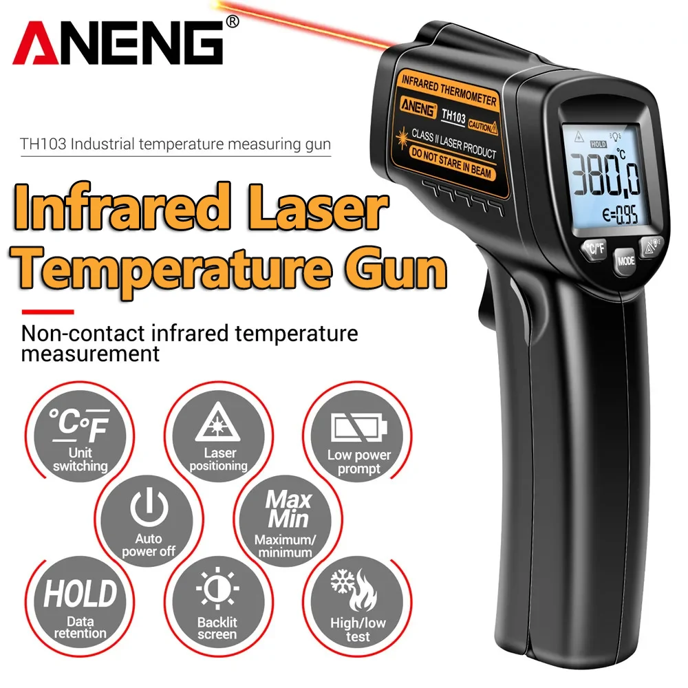Industrial Laser Temperature Gun - 적외선 레이저 온도계 -20 ° C~380