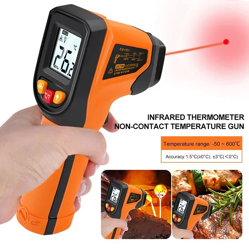 Industrial Laser Temperature Gun - T400 T600 디지털 적외선 온도계 -50~600