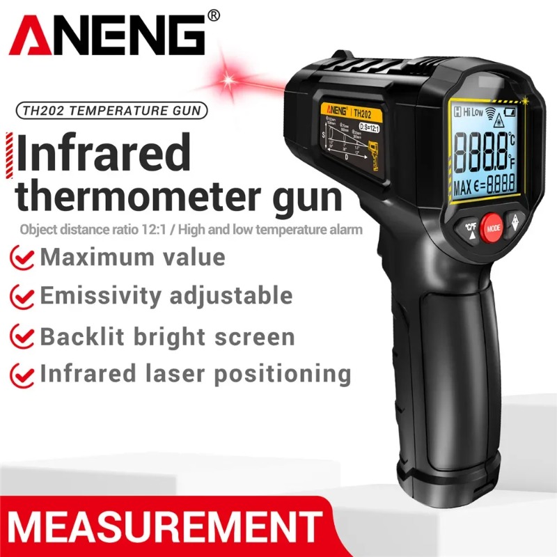 Industrial Laser Temperature Gun - ANENG TH202 산업용 휴대용 온도계 자동차