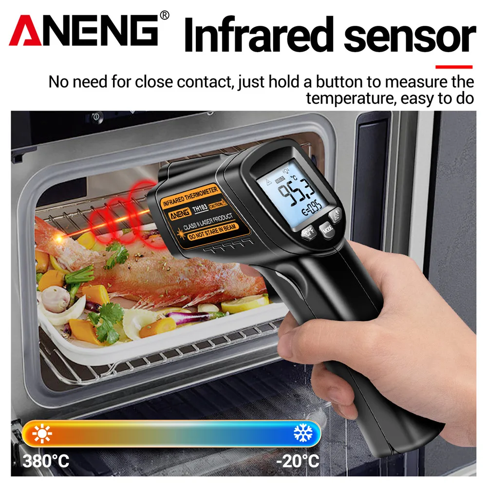 적외선 레이저 온도계 -20 ° C~380 ℃   IR - Industrial Laser Temperature Gun 리뷰 및 가격
