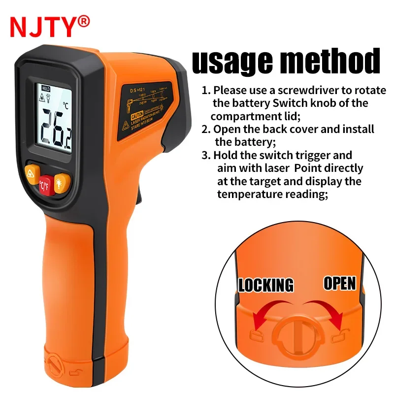 T400 T600 디지털 적외선 온도계 -50~600  - Industrial Laser Temperature Gun 리뷰 및 가격