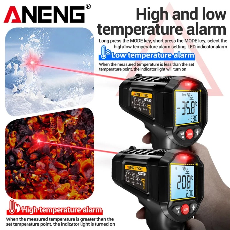 ANENG TH202 비접촉식 적외선 온도계 산업용 휴 - Industrial Laser Temperature Gun 리뷰 및 가격