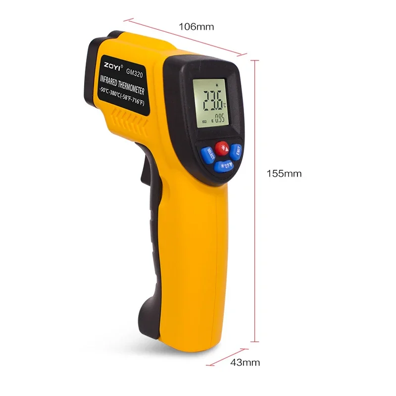 휴대용 적외선 온도계, 피자 오븐 그릴 엔진 레이저 표 - Industrial Laser Temperature Gun 리뷰 및 가격